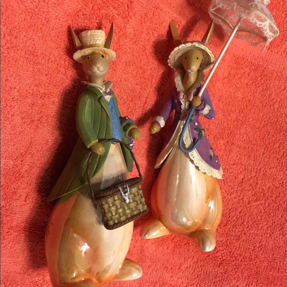Cute set of Mr and Mrs rabbits approx 6” tall